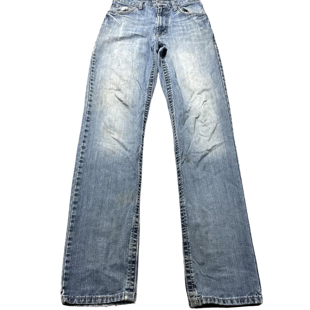 Cinch Black Label 2.0 Jeans Mens 29x38 Fade Western Work Wear Rodeo Blue Denim